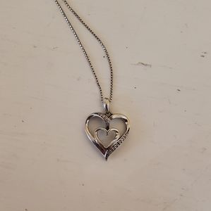 Jared Diamond Sterling Silver Heart Necklace
